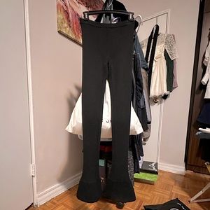 Prada Black Flared Wool Leggings